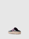Round Toe Mules CANU GREY BLUE/PURPLE